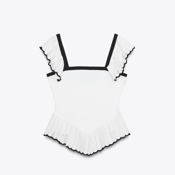 CONTRAST RUFFLE TOP - Picture 4 of 6